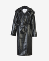 emmeline-coat-black-reptile-print-vegan-leather-belted