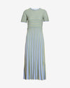 emilia-knit-dress-green-blue-stripe-pleated-short-sleeve-midi