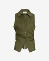 hannah-top-army-green-collared-sleeveless-cotton-poplin