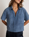 jade-suede-top-blue-short-sleeve-cropped-collared
