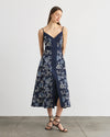 madden-dress-navy-blue-floral-midi-embroidered-strapless-cotton