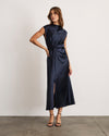 robinella-dress-anthracite-satin-mock-neck-cap-sleeve-shirt