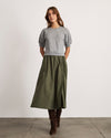 shayna-dress-heather-gray-army-green-crew-neck-short sleeve-sweater