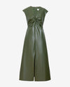 tracy-dress-army-green-v-neck-sleeveless-vegan-leather